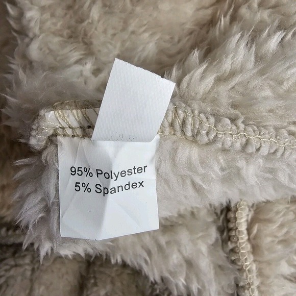Unbranded Womens Medium Jacket Cream Fuzzy Soft Full Zip Teddy Mock Neck - Picture 7 of 10